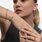Pulsera Links Twist en Plata 925 Bañada en Oro de 18 Kt
