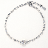 Pulsera Traccia Punto en Plata de Primera Ley