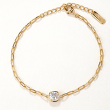 Pulsera Traccia Punto en Plata 925 Bañada en Oro de 18 Kt