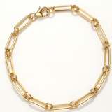 Pulsera Traccia Link en Plata 925 Bañada en Oro de 18 Kt