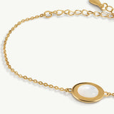 Pulsera Pure con piedra blanca en Plata 925 Bañada en Oro de 18 Kt