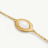 Pulsera Pure con piedra blanca en Plata 925 Bañada en Oro de 18 Kt