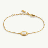 Pulsera Pure con piedra blanca en Plata 925 Bañada en Oro de 18 Kt