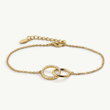 Pulsera Dua en Plata 925 Bañada en Oro de 18 Kt