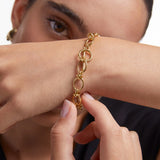 Pulsera Links Open en Plata 925 Bañada en Oro de 18 Kt