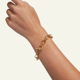 Pulsera Links Open en Plata 925 Bañada en Oro de 18 Kt