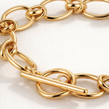 Pulsera Links Open en Plata 925 Bañada en Oro de 18 Kt