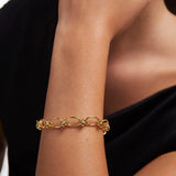 Pulsera Links Open en Plata 925 Bañada en Oro de 18 Kt