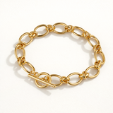 Pulsera Links Open en Plata 925 Bañada en Oro de 18 Kt