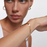 Pulsera Discos en Plata 925 Bañada en Oro de 18 Kt