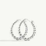 Pendientes Aro Mini Beads en Plata de Primera Ley