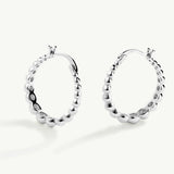 Pendientes Aro Mini Beads en Plata de Primera Ley