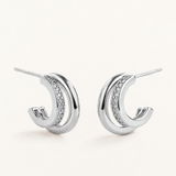 Pendientes Caela Duo en Plata de Primera Ley