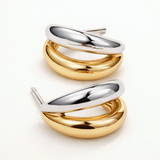 Pendientes Links Bold Bicolor en Plata 925 Bañada en Oro de 18 Kt
