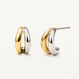 Pendientes Links Bold Bicolor en Plata 925 Bañada en Oro de 18 Kt