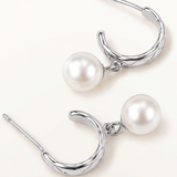 Pendientes Coral con Perla en Plata de Primera Ley
