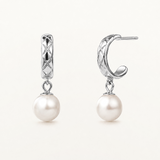 Pendientes Coral con Perla en Plata de Primera Ley
