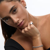 Pendientes Aro Rivet en Plata de Primera Ley
