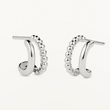 Pendientes Mini Beads Twin en Plata de Primera Ley