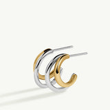 Pendientes Links Duo Bicolor en Plata 925 Bañada en Oro de 18 Kt