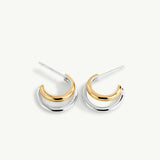Pendientes Links Duo Bicolor en Plata 925 Bañada en Oro de 18 Kt