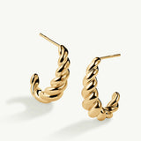 Pendientes Torsa en Plata 925 Bañada en Oro de 18 Kt