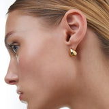 Pendientes Juli 13 mm en Plata 925 Bañada en Oro de 18 Kt