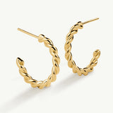 Pendientes Aro Gallonados 20 mm en Plata 925 Bañada en Oro de 18 Kt