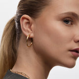Pendientes Aro Lena en Plata 925 Bañada en Oro de 18 Kt