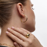Pendientes Aro Lena en Plata 925 Bañada en Oro de 18 Kt