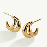 Pendientes Links Bloom en Plata 925 Bañada en Oro de 18 Kt