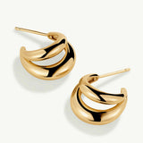 Pendientes Links Bloom en Plata 925 Bañada en Oro de 18 Kt