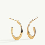 Pendientes Alena Curve en Plata 925 Bañada en Oro de 18 Kt