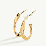 Pendientes Alena Curve en Plata 925 Bañada en Oro de 18 Kt