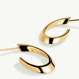 Pendientes Alena Curve en Plata 925 Bañada en Oro de 18 Kt