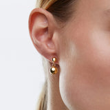 Pendientes Bold Duo en Plata 925 Bañada en Oro de 18 Kt