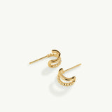 Pendientes Mini Beads Twin en Plata 925 Bañada en Oro de 18 Kt