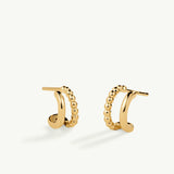 Pendientes Mini Beads Twin en Plata 925 Bañada en Oro de 18 Kt
