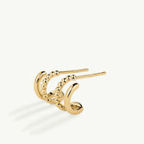 Pendientes Mini Beads Twin en Plata 925 Bañada en Oro de 18 Kt