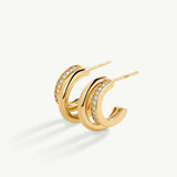 Pendientes Caela Duo en Plata 925 Bañada en Oro de 18 Kt