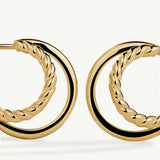 Pendientes Duality en Plata 925 Bañada en Oro de 18 Kt