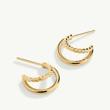 Pendientes Duality en Plata 925 Bañada en Oro de 18 Kt