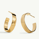 Pendientes Aro Band en Plata 925 Bañada en Oro de 18 Kt