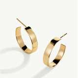 Pendientes Aro Band en Plata 925 Bañada en Oro de 18 Kt
