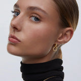 Pendientes Duo Link en Plata 925 Bañada en Oro de 18 Kt