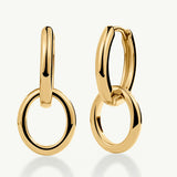 Pendientes Duo Link en Plata 925 Bañada en Oro de 18 Kt