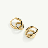 Pendientes Duo Link en Plata 925 Bañada en Oro de 18 Kt