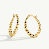 Pendientes Aro Mini Beads en Plata 925 Bañada en Oro de 18 Kt