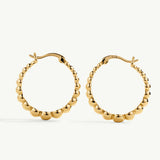 Pendientes Aro Mini Beads en Plata 925 Bañada en Oro de 18 Kt