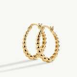 Pendientes Aro Mini Beads en Plata 925 Bañada en Oro de 18 Kt